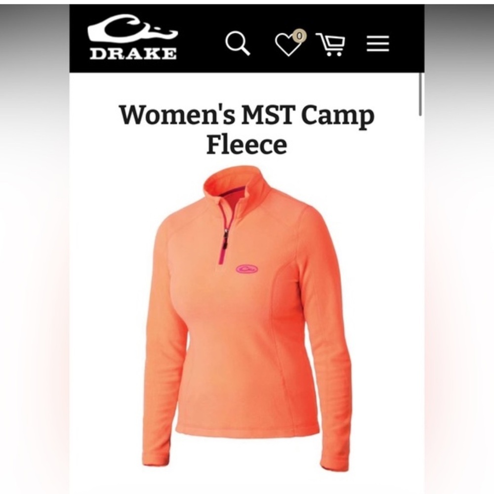 Drake Women's Orange Fleece Quarter Zip Sweatshirt